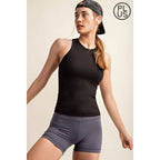 PLUS SIZE BUTTER SLEEVELESS RACER BACK TANK TOP