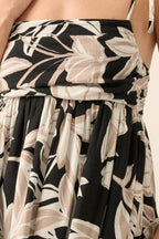 Tropical Floral-Print Babydoll Bubble Mini Dress
