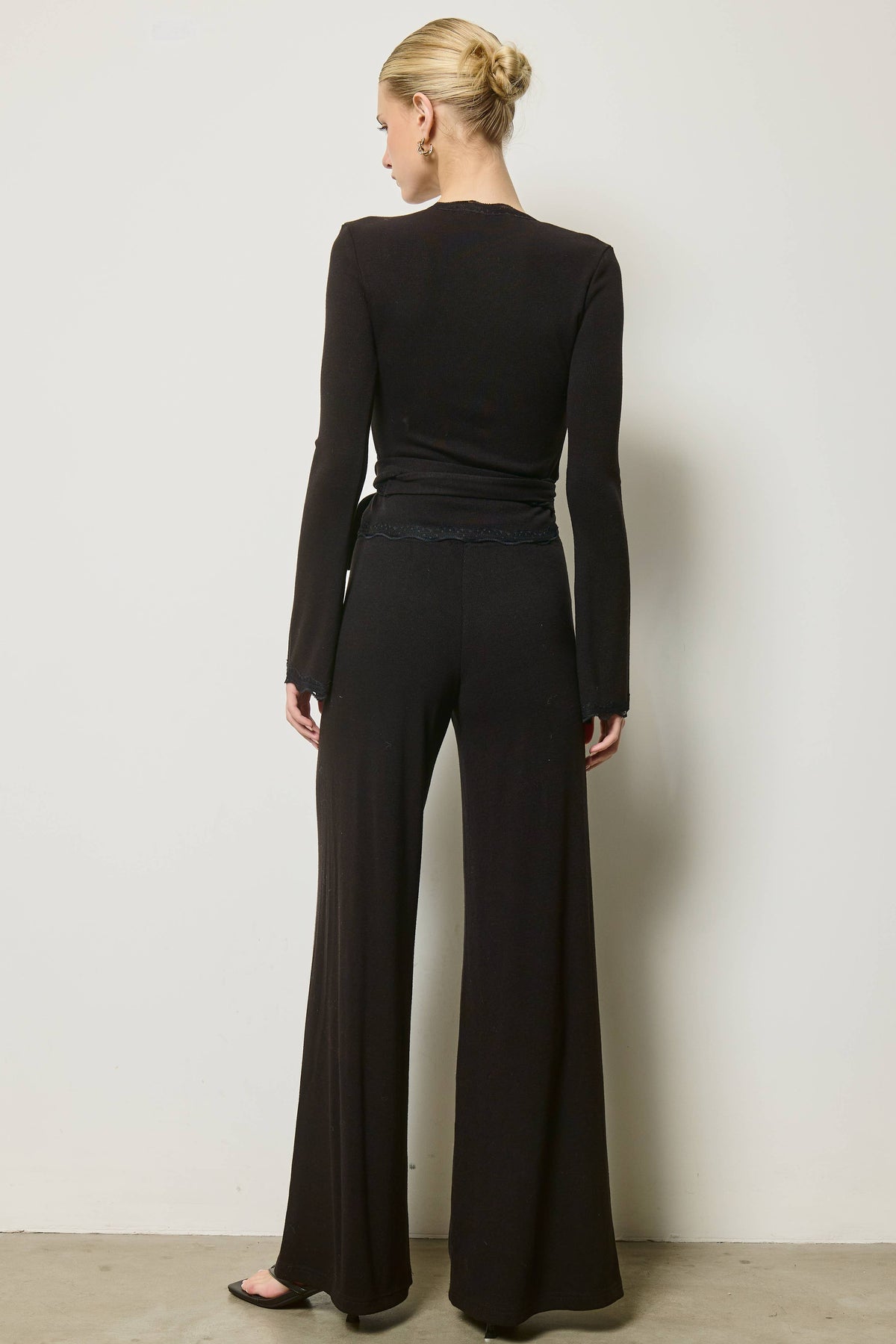 Wrap Top and Wide Leg Pants Set