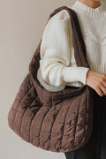 Brown Quilted Shoulder Bag