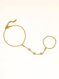 Nadine 18K Gold Non-Tarnish CZ Hand Chain Bracelet