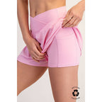 V CROSSOVER FLARED SHORTS- Espresso Brown