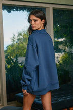 Solid Reversible Mock Neck Sweatshirt