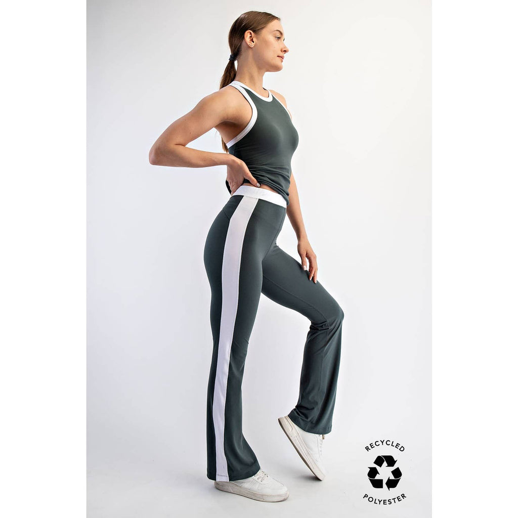 BUTTER SOFT SIDE STRIPE FLARE LEGGINGS
