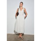 Biarritz Cotton Poplin Corset-Waist Maxi Dress