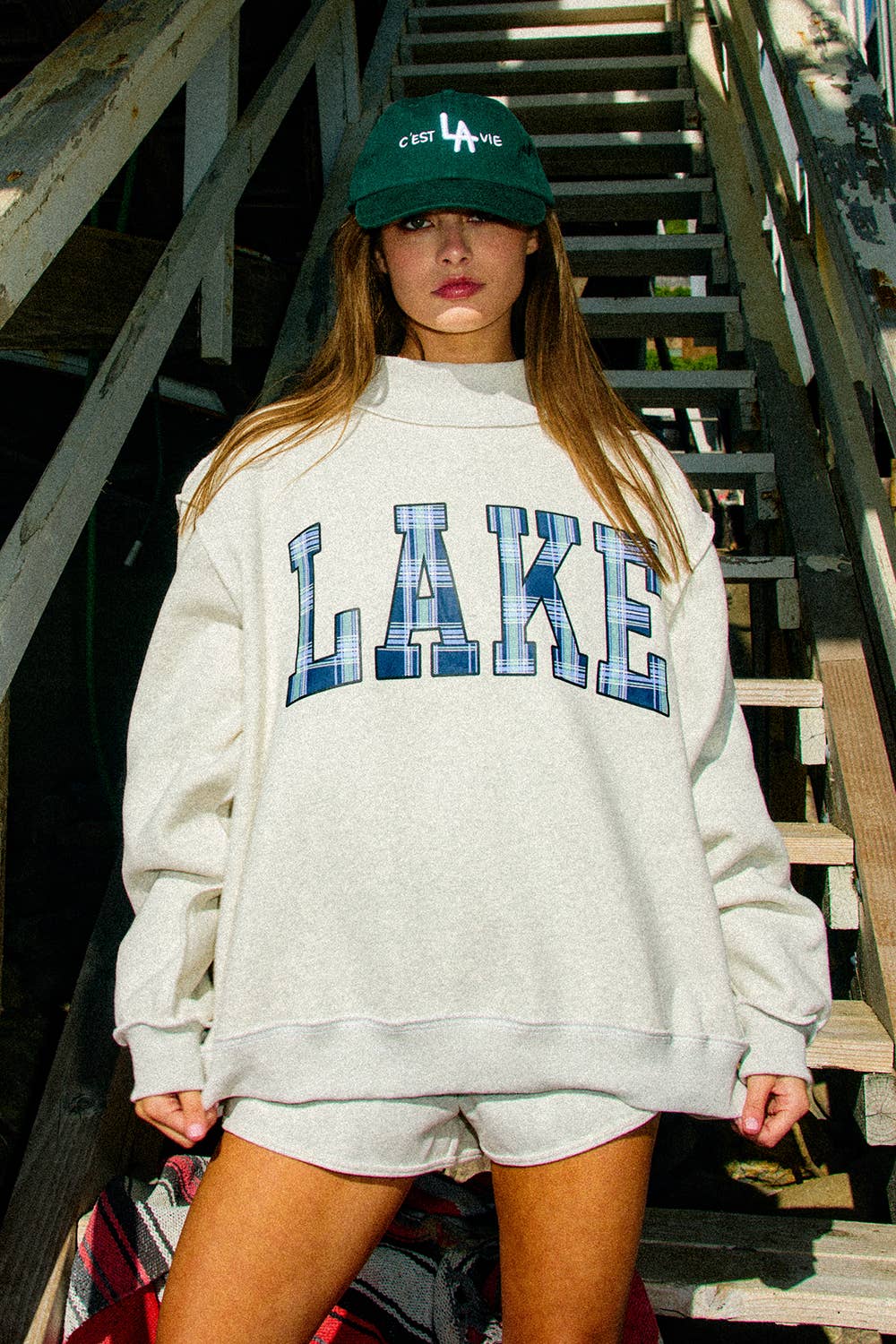 Reversible 'LAKE & MOUNTAIN' Mock-neck Sweatshirt
