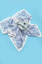 LARGE FLORAL TOILE PRINT BANDANA SCARF