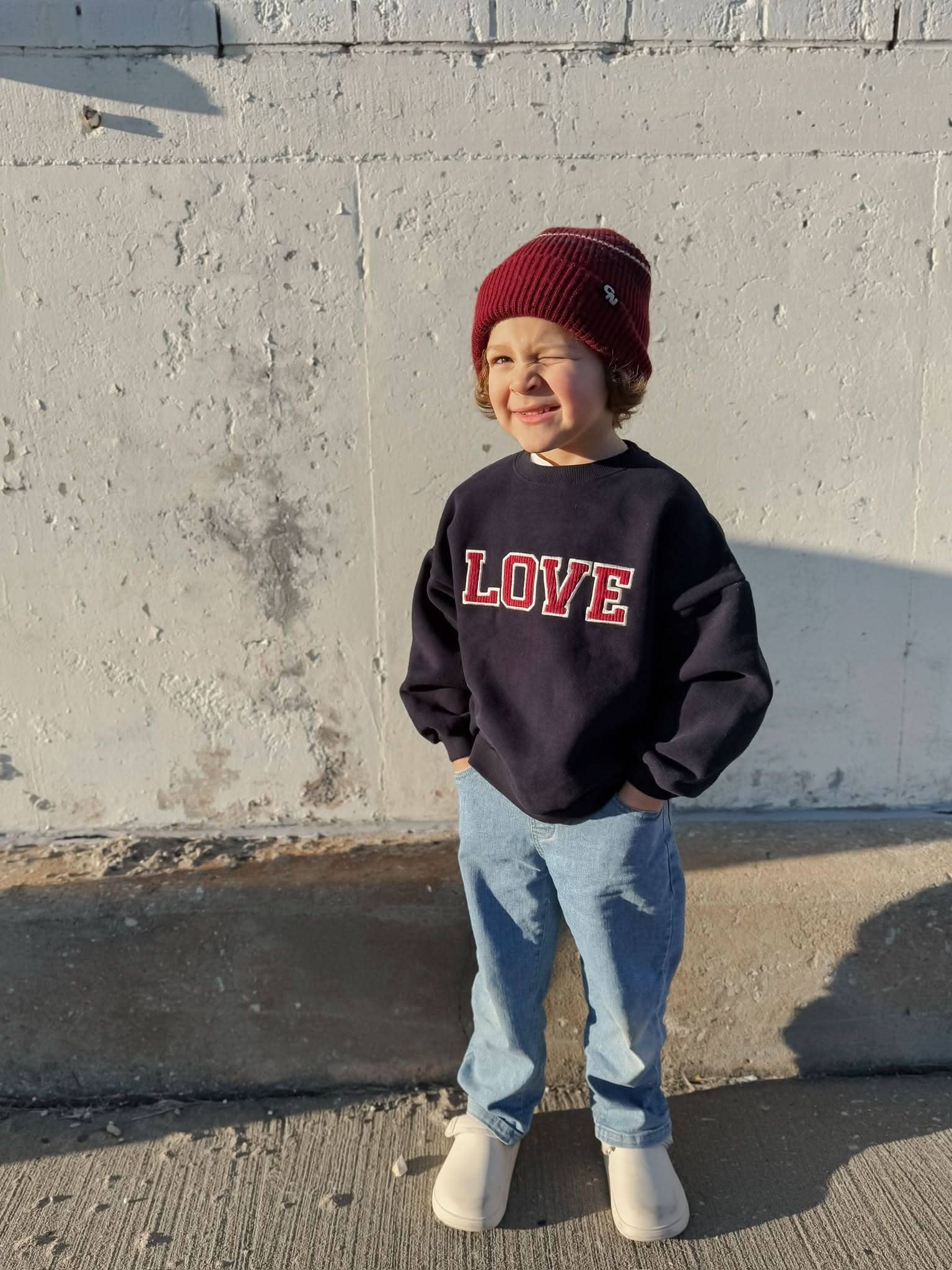 Toddler Corduroy Embroidery LOVE Sweatshirt