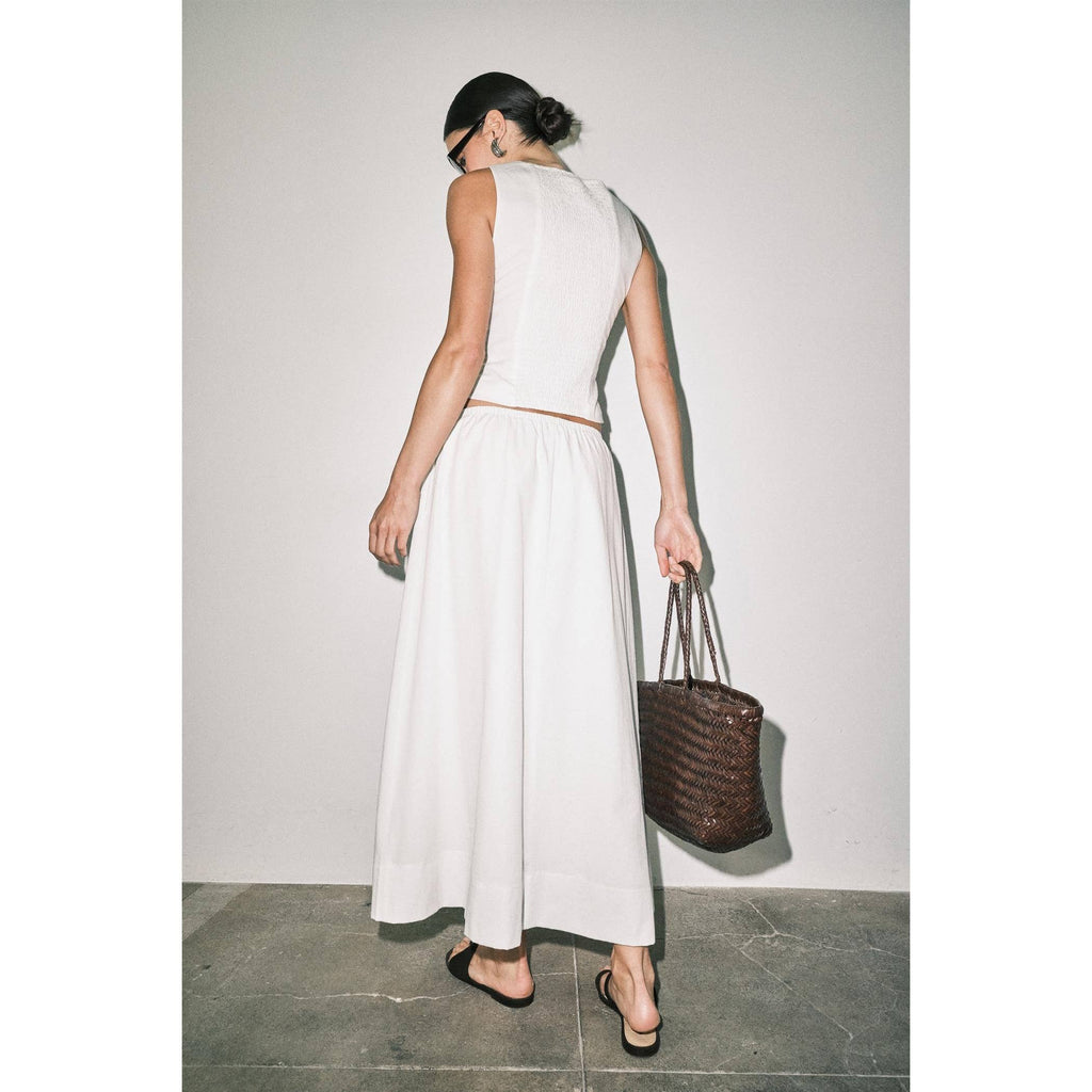 Zoey Linen Blend Sleeveless Crop Top Maxi Skirt Set