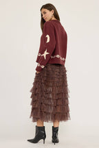 Star and Moon Zip Sweater Jacket