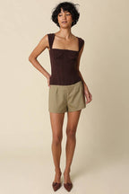Elara Structured Square-Neck Top