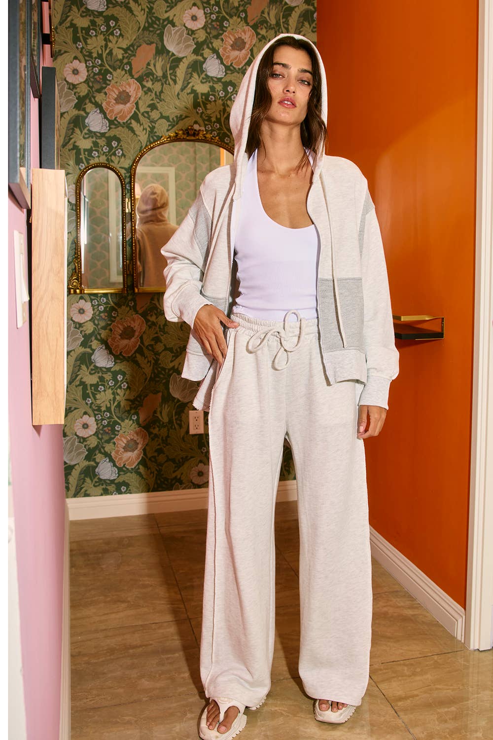 Exposed Seam- Drawstring Terry Sweatpants