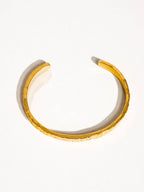 Bastien 18K Gold Non-Tarnish Textured Thin Bangle: Yellow Gold