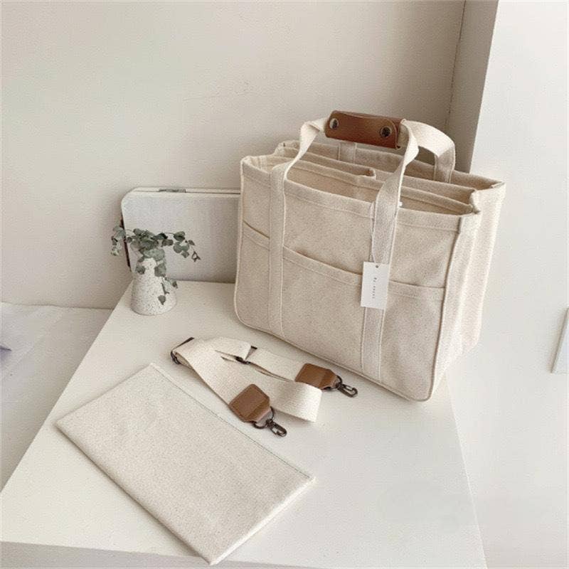 Crossbody Shoulder Canvas Tote