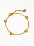 Vivre 18K Gold Non-Tarnish Petite Heart Bracelet, Necklace