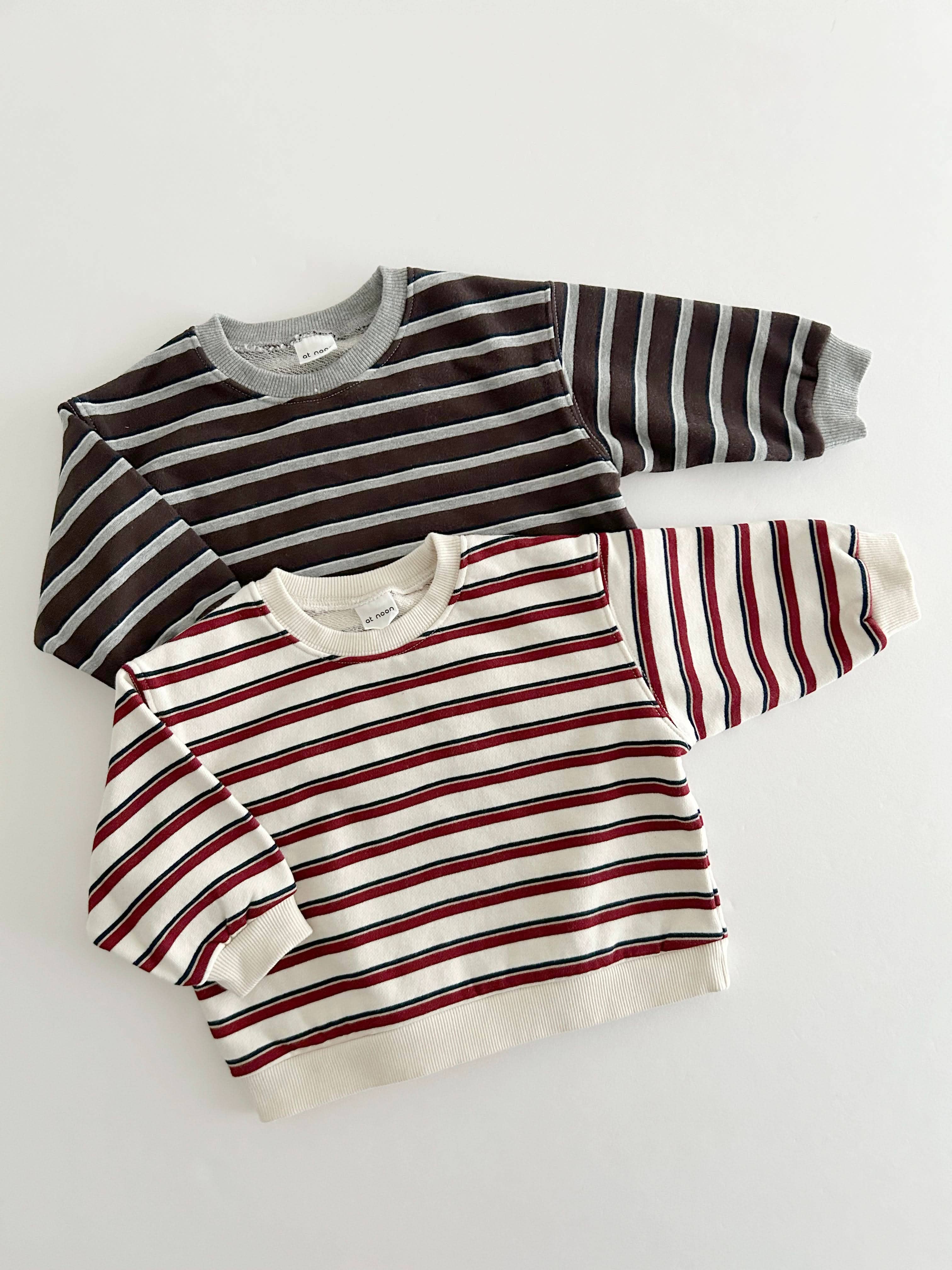 Kids Soft French Terry Cotton Stripe Sweatshirt