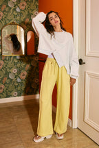 Exposed Seam- Drawstring Terry Sweatpants