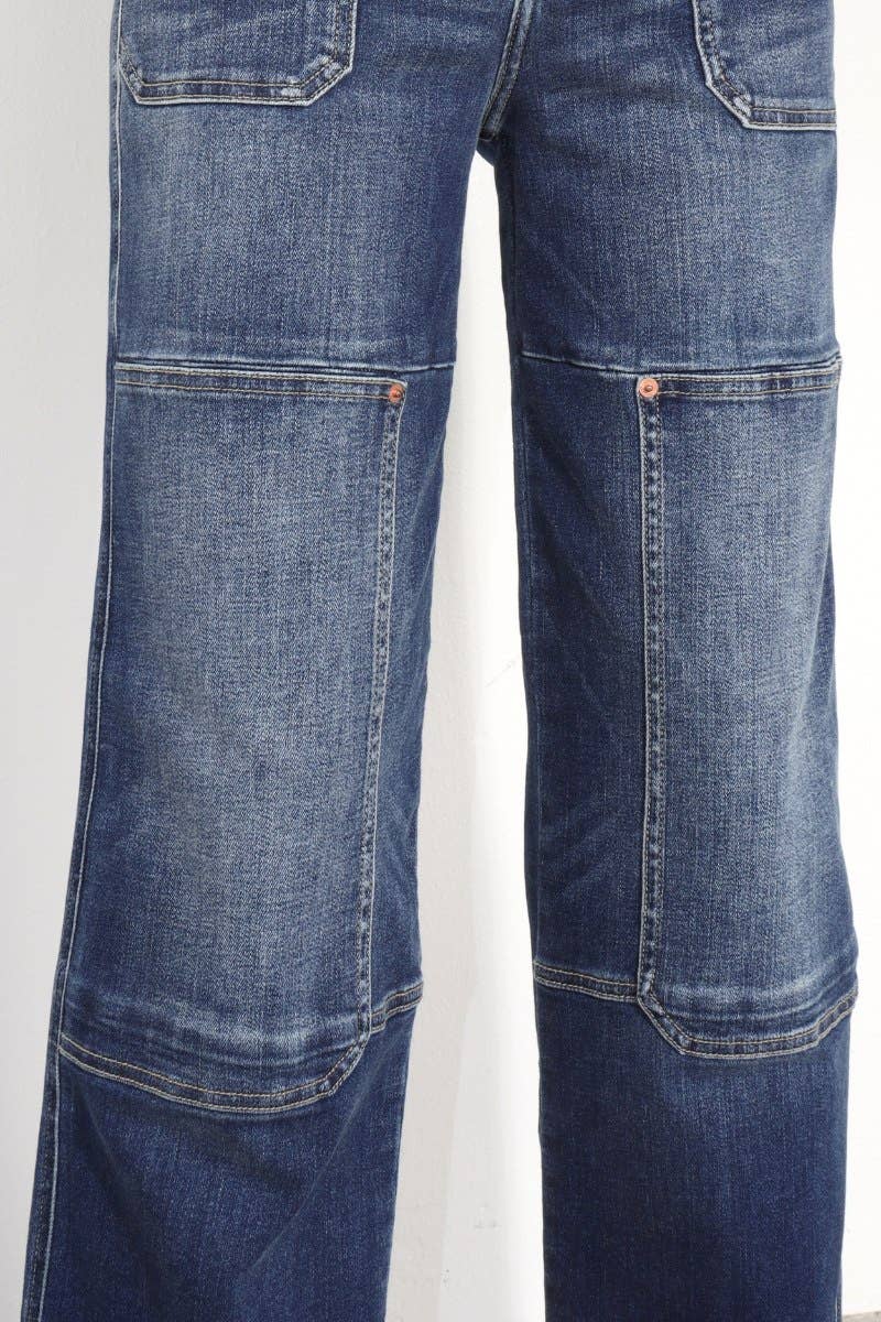 TUMMY CONTROL HIGH RISE RELAXED WIDE LEG JEANS