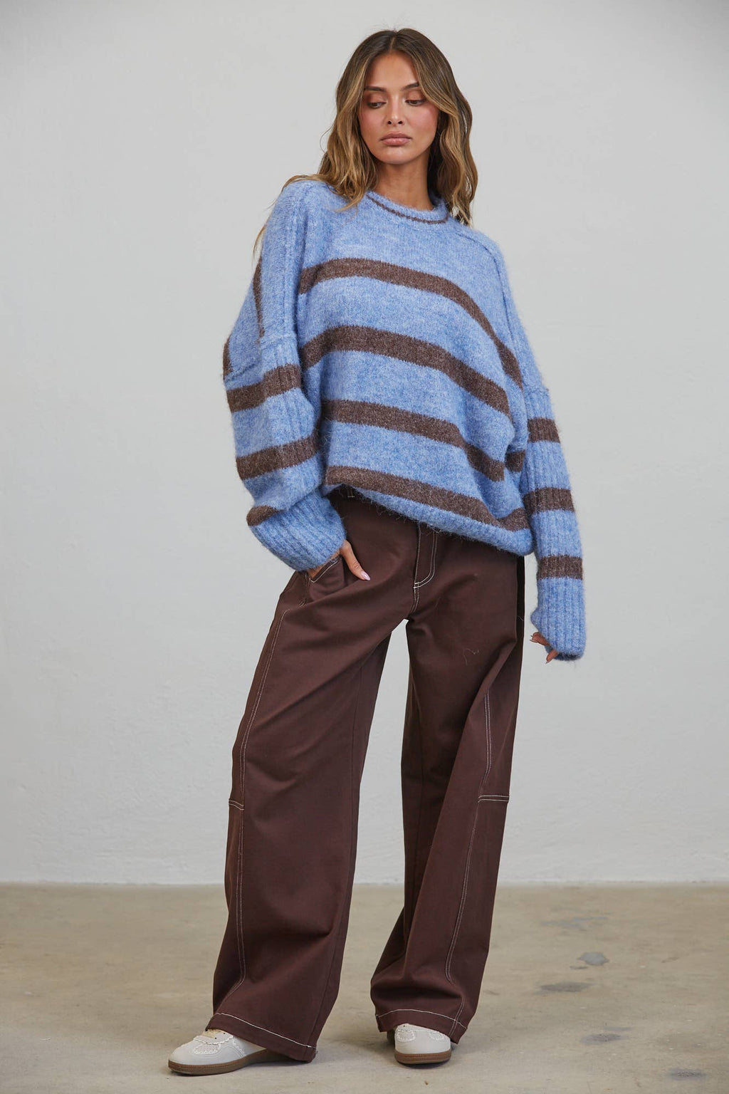 Playback Wide Contrast Seamed Pants