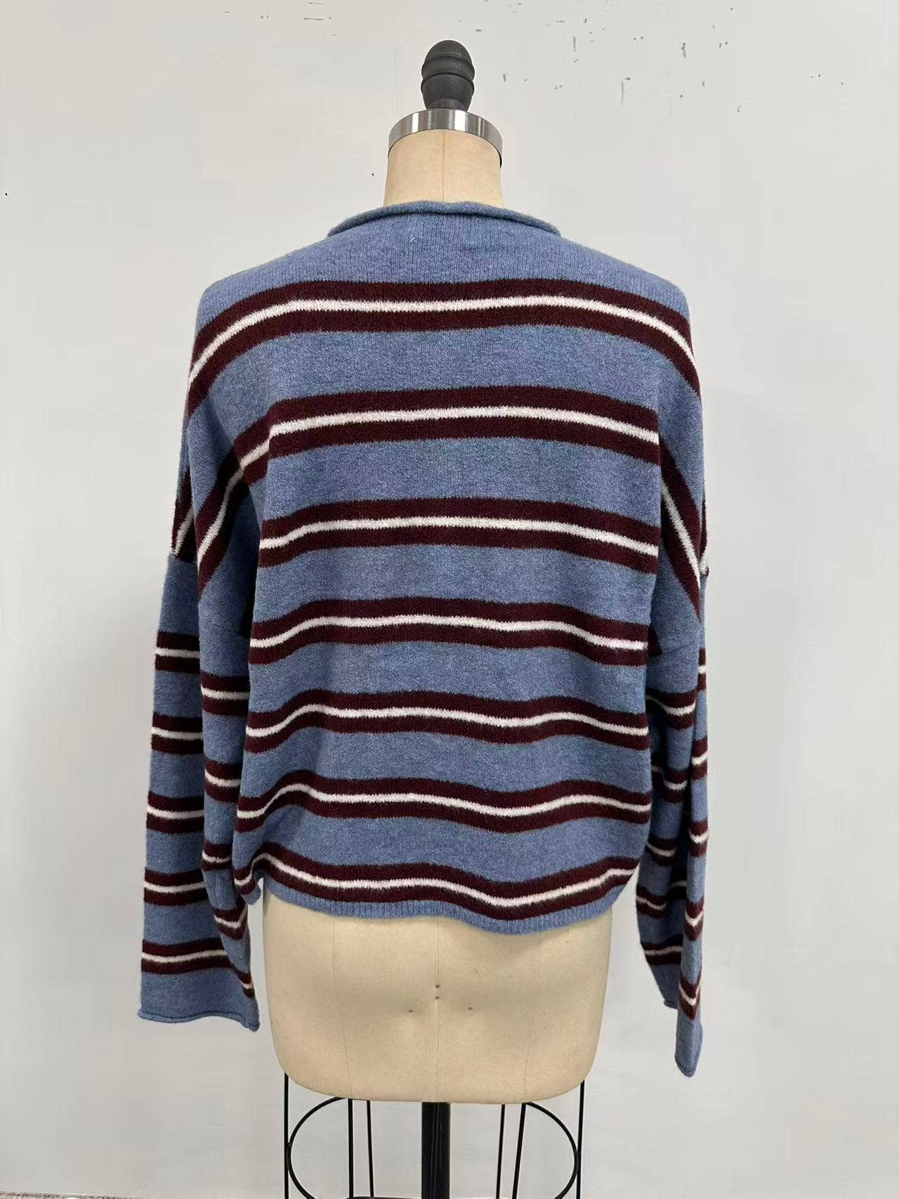 Piper Cardigan - Rose Varsity Stripe