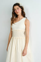 One Shoulder Poplin Maxi Dress