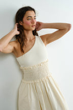 One Shoulder Poplin Maxi Dress
