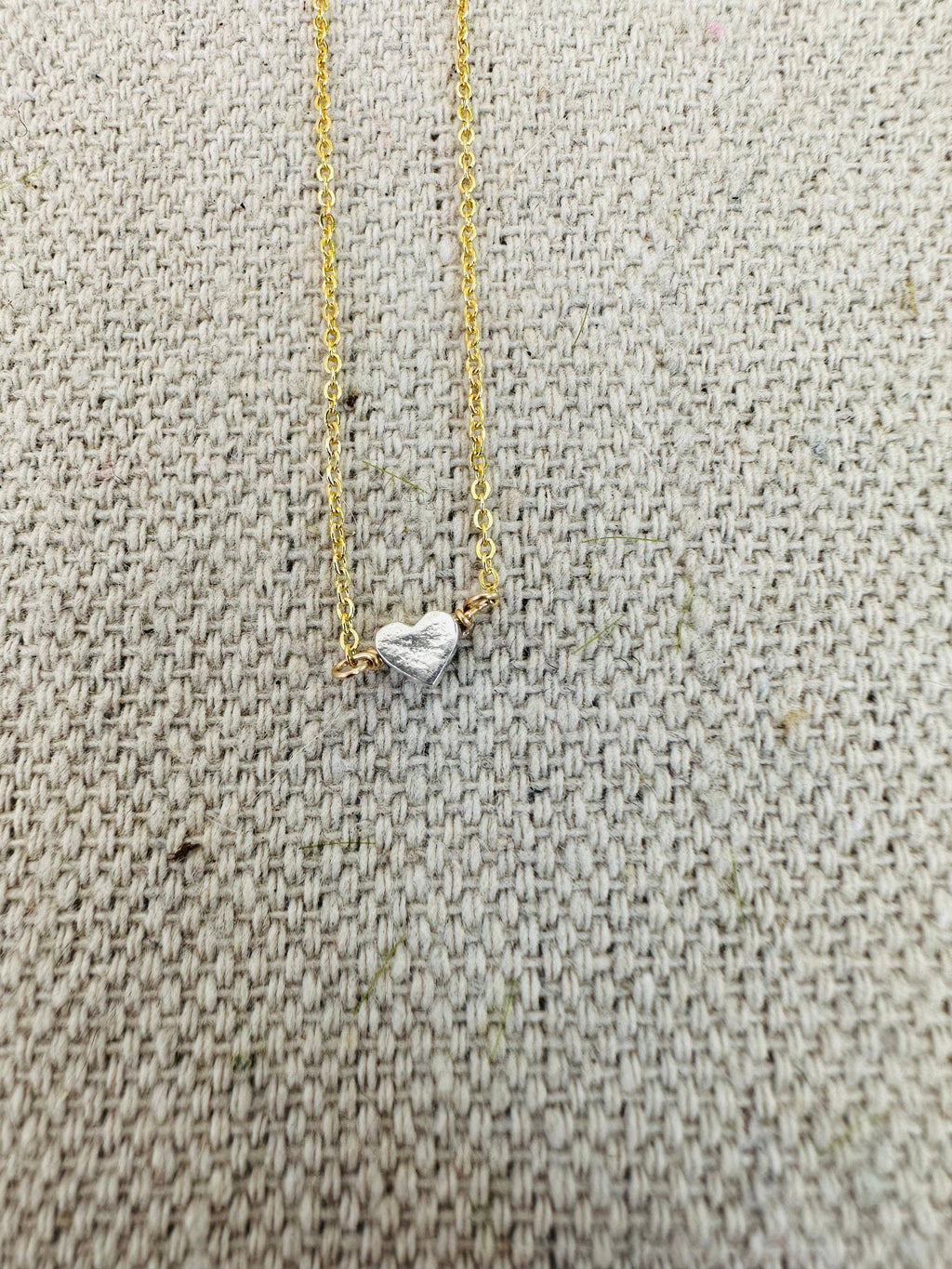 Pixie Heart Necklace - 14k Gold Fill & Fine Silver