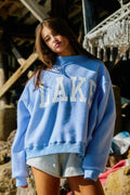 BEACH/LAKE Reversible Mock-neck Crop Sweatshirt
