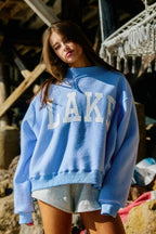 BEACH/LAKE Reversible Mock-neck Crop Sweatshirt