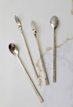Hammered Stainless Steal Fork and Spoon set of 2