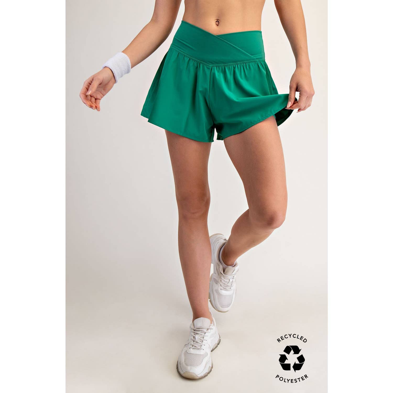 V CROSSOVER FLARED SHORTS- Espresso Brown