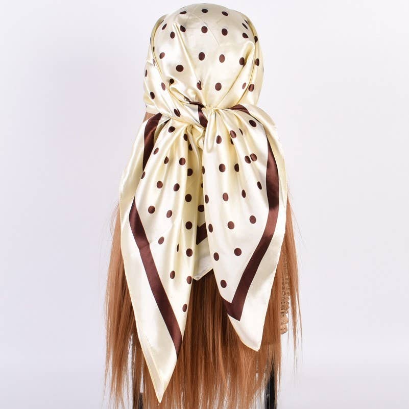 LARGE POLKA DOT PRINT BANDANA SCARF