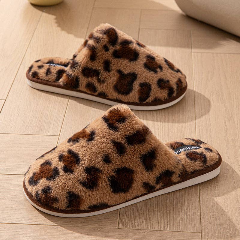 Leopard Plush Slippers