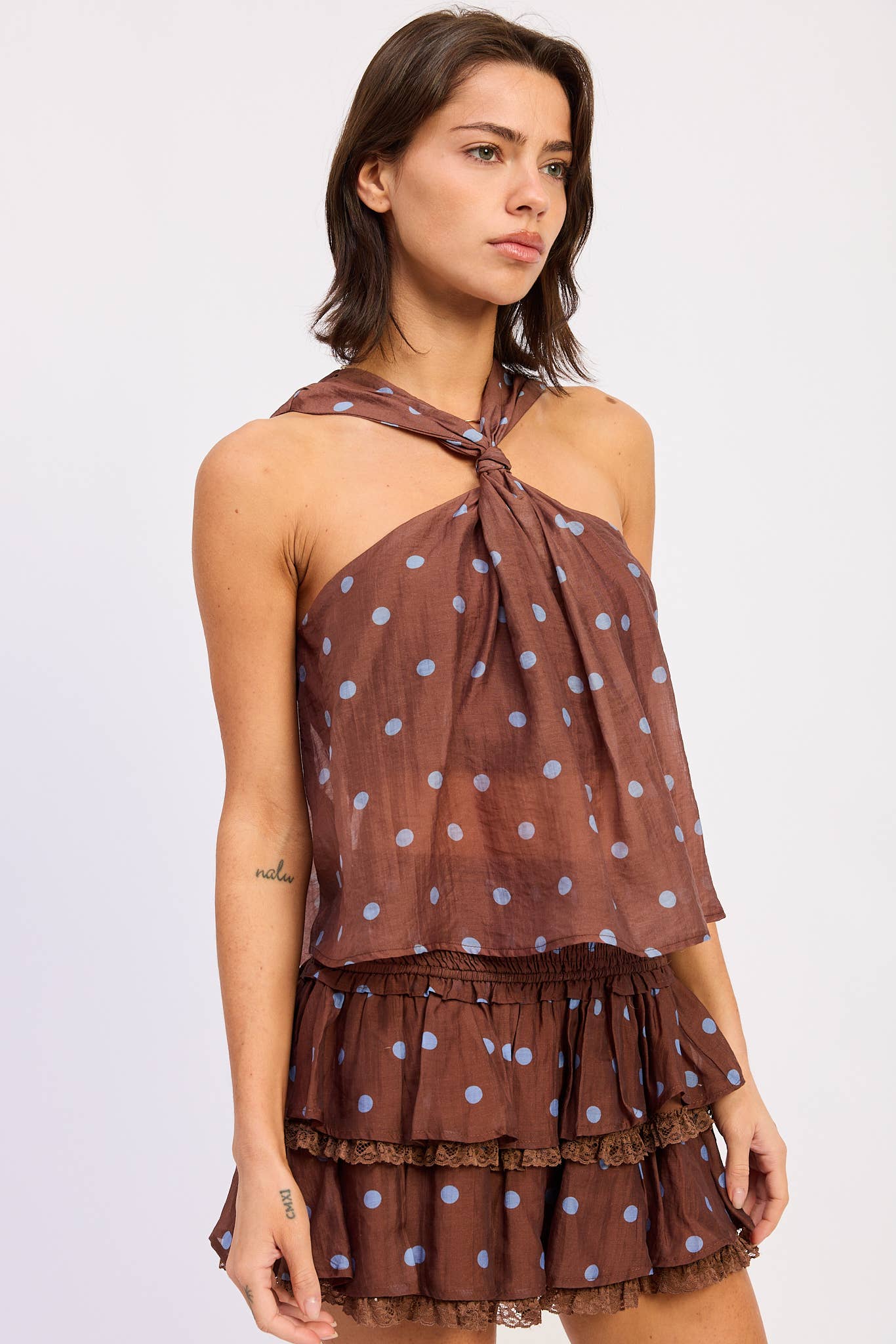POLKA DOT TIE SWING TOP