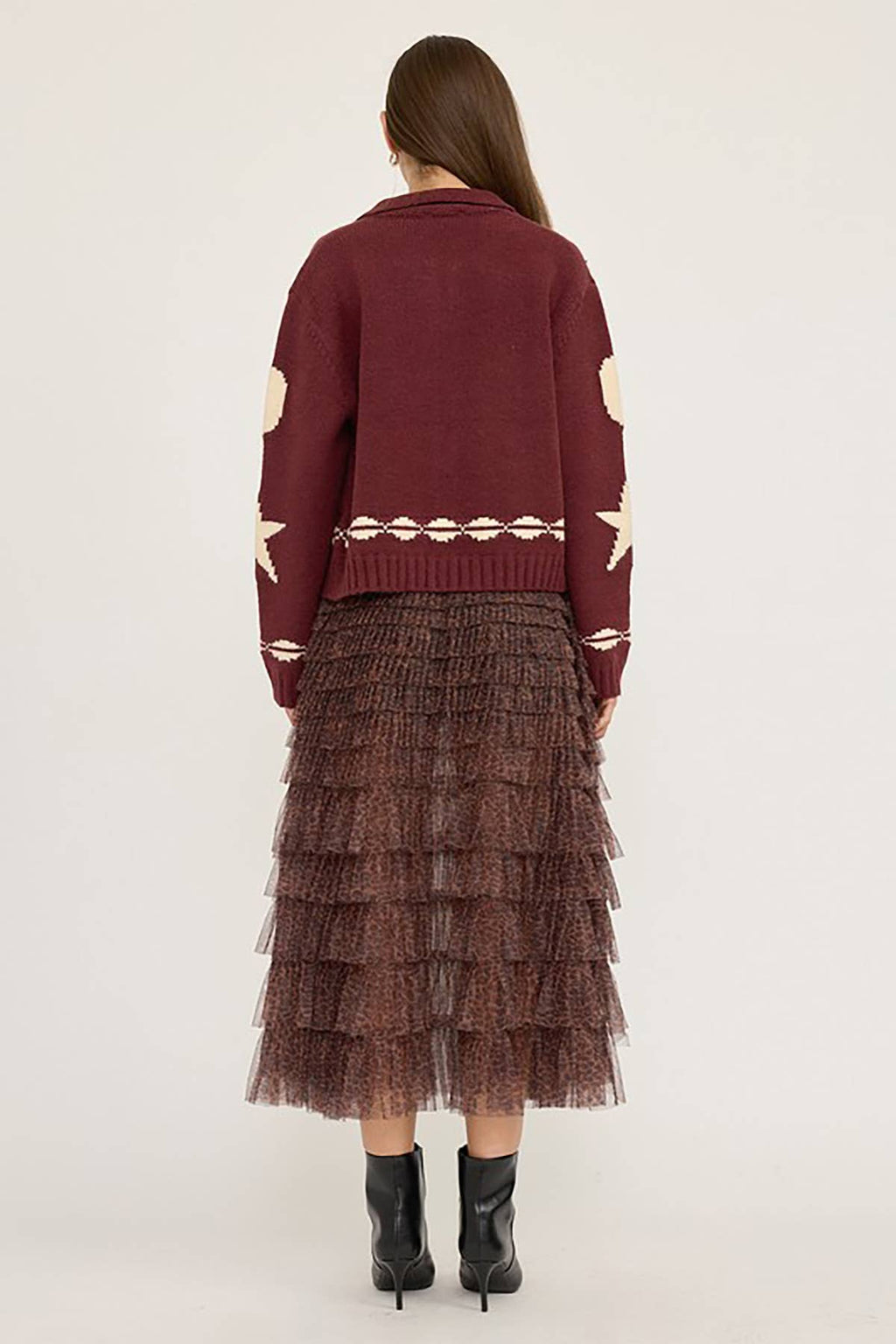 Star and Moon Zip Sweater Jacket