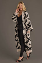 Cream & Black Western Cardigan