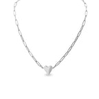Stainless Steel Gold Heart Paperclip Necklace