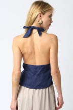 Charlie Halter Linen Top