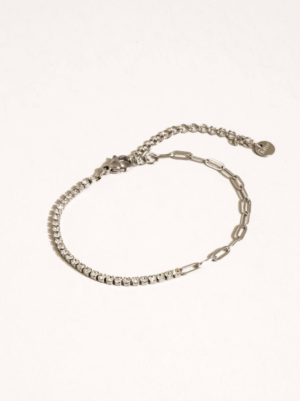 Wildora 18K Gold Non-Tarnish CZ Tennis Chain Link Bracelet