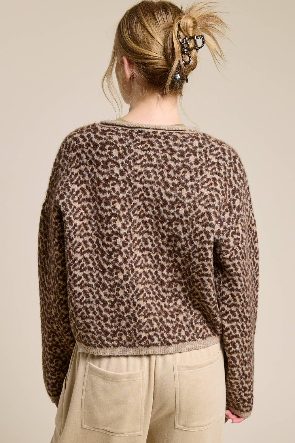 Cheetah Print Knit Cardigan