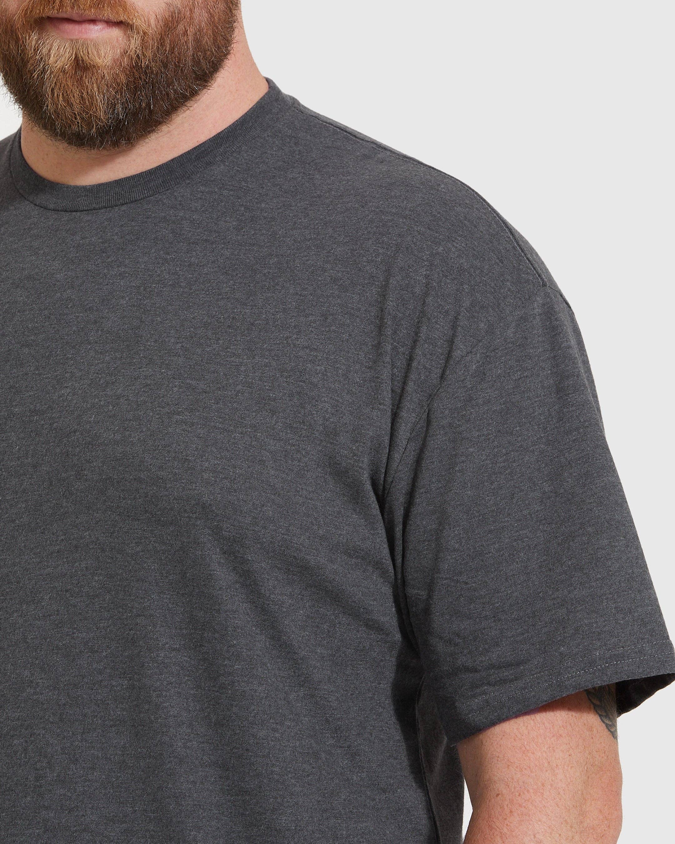 Short Sleeve T-Shirt | Crew Neck | Heather Charcoal Gray