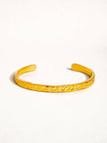Bastien 18K Gold Non-Tarnish Textured Thin Bangle: Yellow Gold