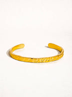 Bastien 18K Gold Non-Tarnish Textured Thin Bangle: Yellow Gold