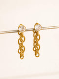 Jazlynn 18K Gold Non-Tarnish Crystal Chain Drop Earrings