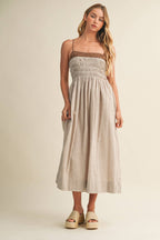 GINGHAM MIDI DRESS