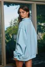 Solid Reversible Mock Neck Sweatshirt