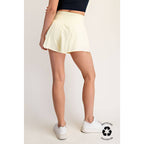 V CROSSOVER FLARED SHORTS- Espresso Brown