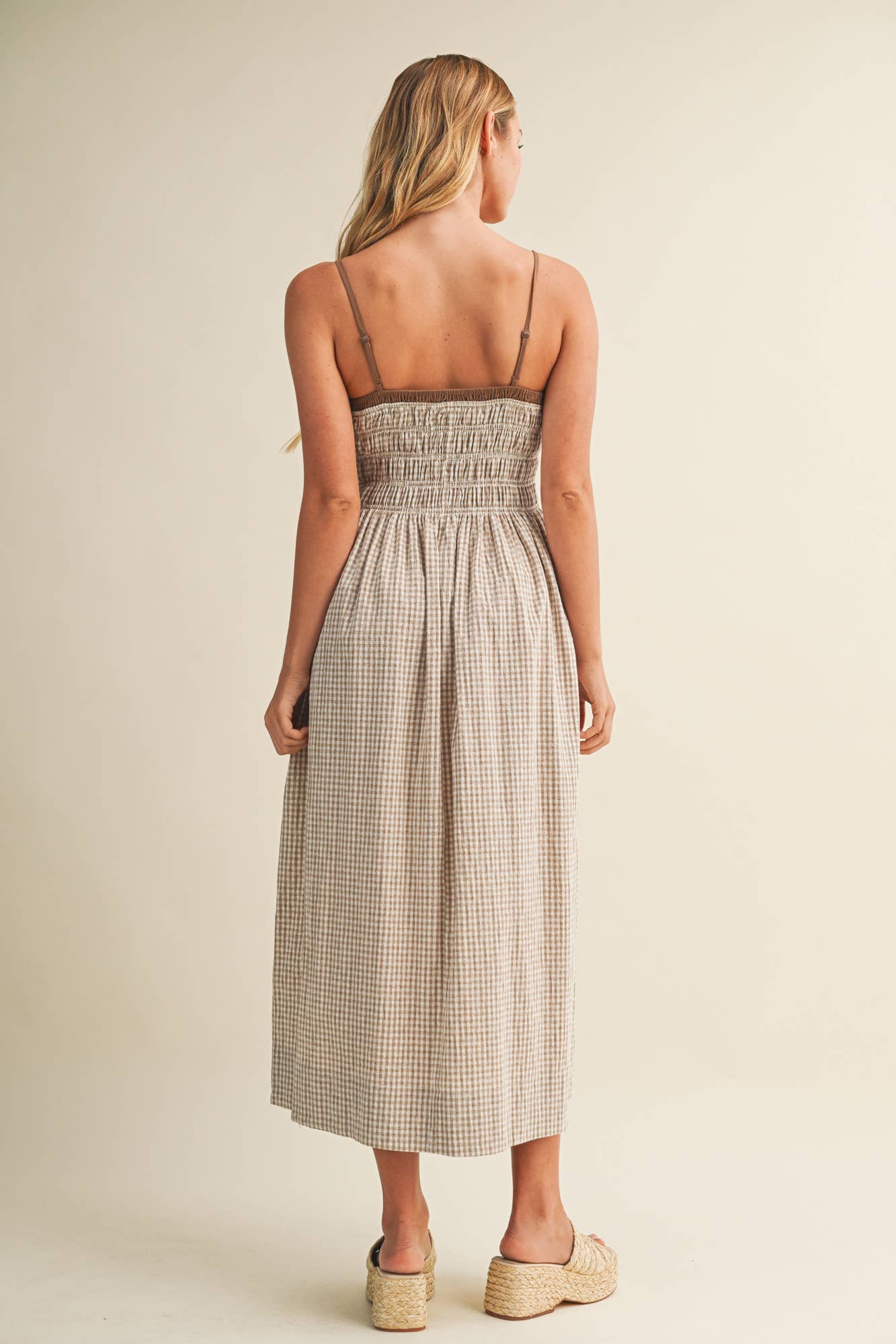GINGHAM MIDI DRESS