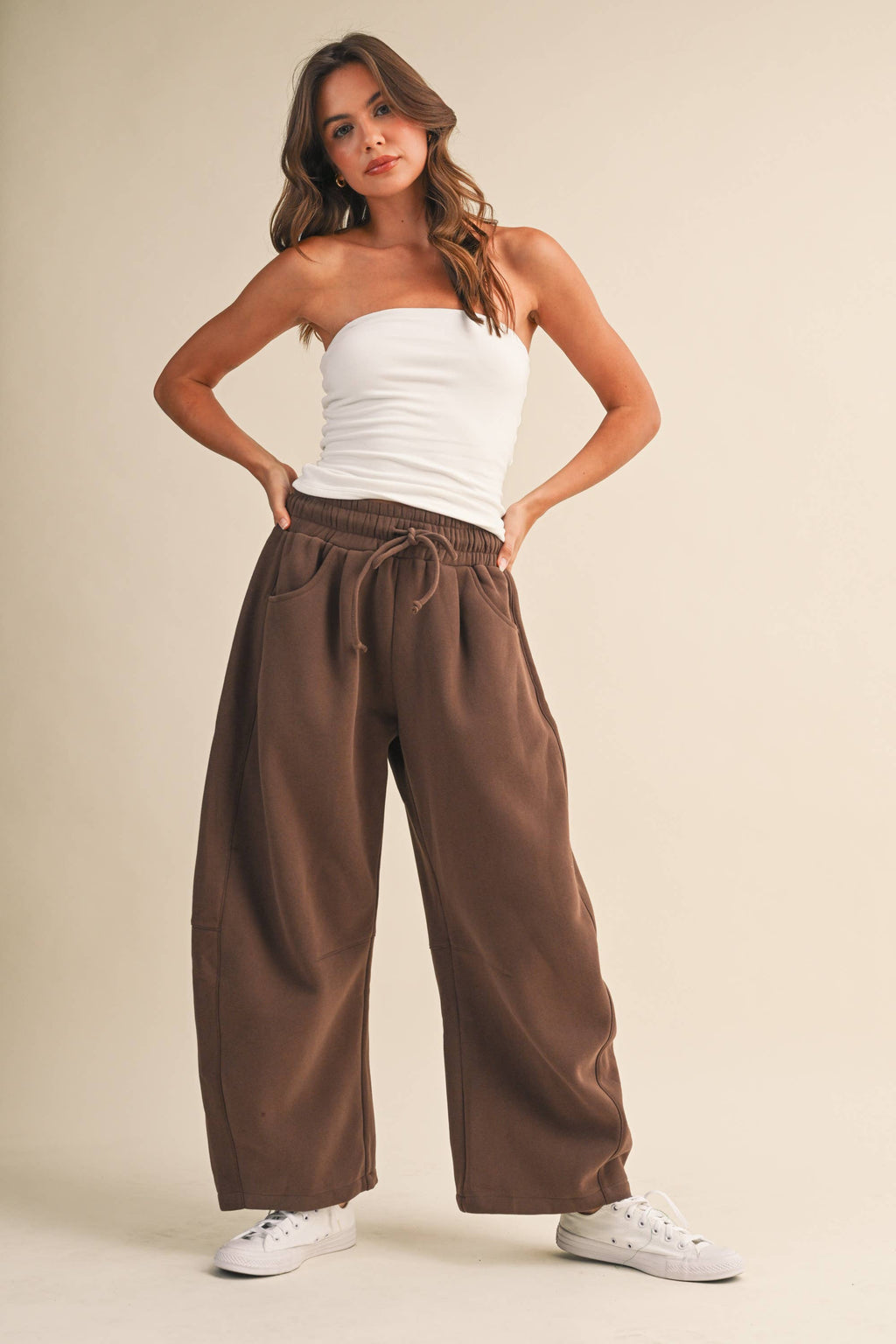 BARREL SWEATPANTS WITH SIDE POCKETS