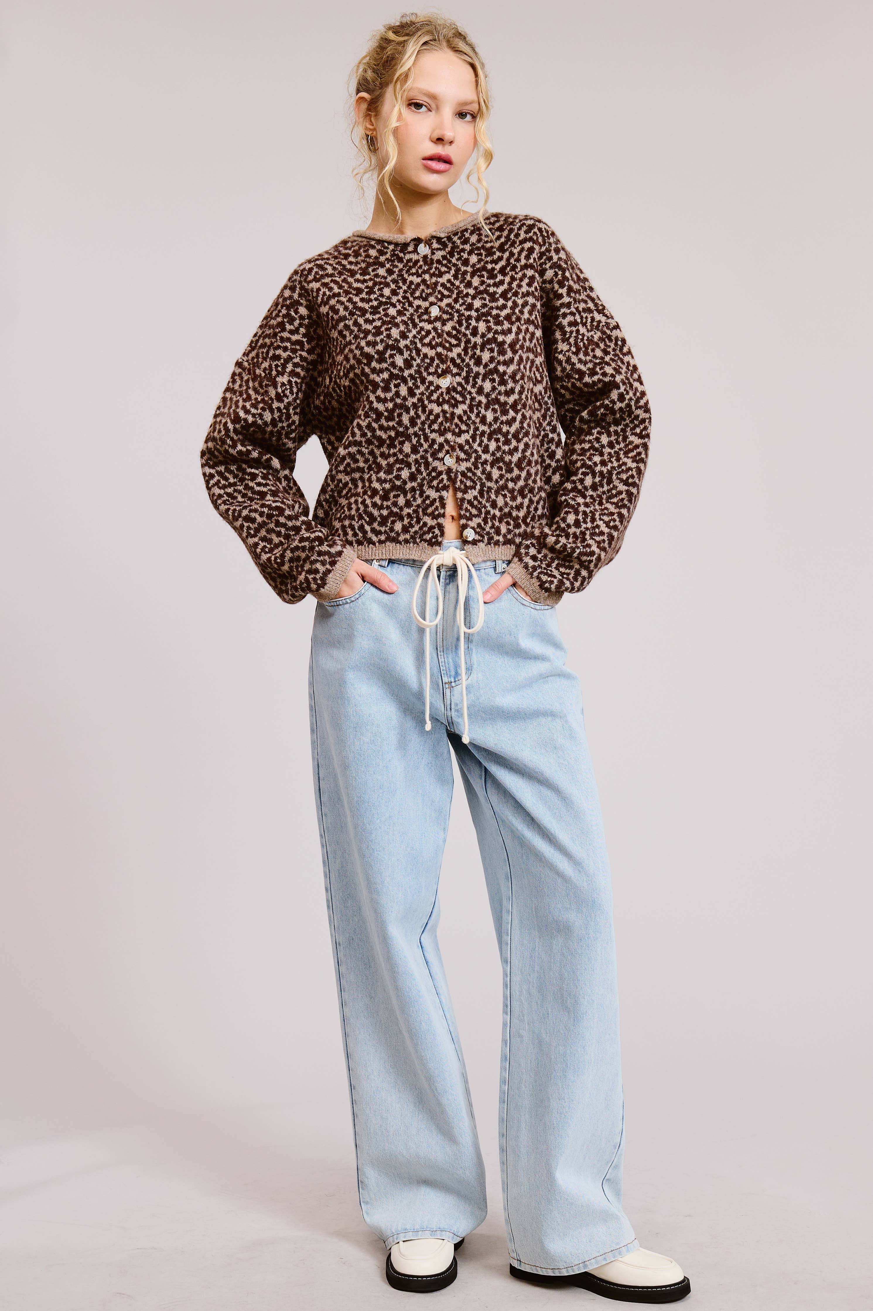 Cheetah Print Knit Cardigan